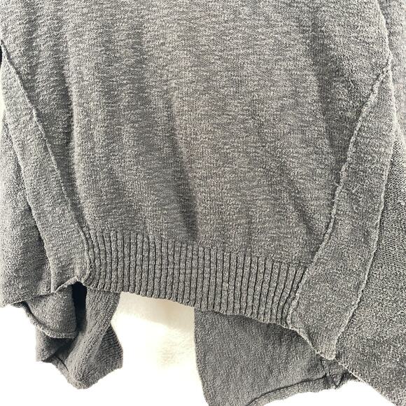 EILEEN FISHER Cardigan XL Organic Cotton Slub Shawl Draped Open Front Gray - Picture 9 of 14